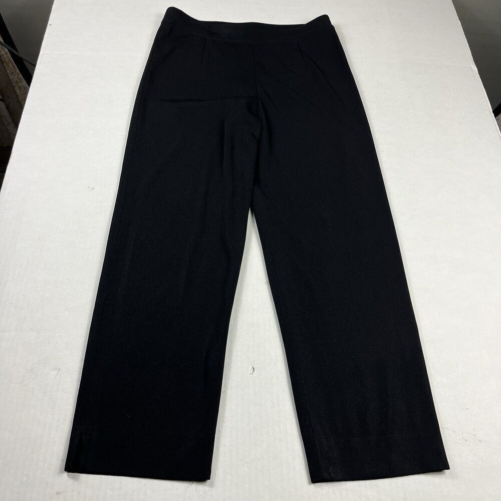 Exclusively Misook Pants SMALL Black Knit Pull-On Straight Leg Stretch Trousers